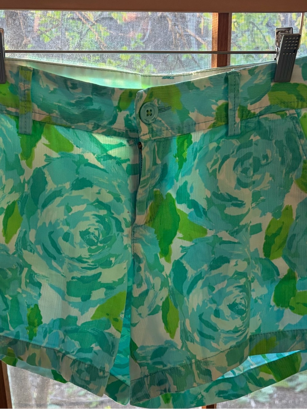 Lilly Pulitzer Mint & Turquoise Floral Bermuda Shorts size 10